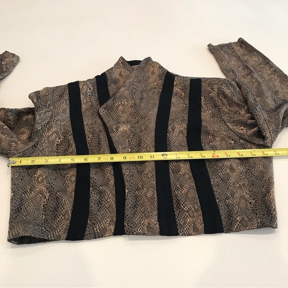 Rare Vtg Sheri Martin Sz 14 Jacket Blazer Cropped Snake Skin Black Trim Accent - Picture 3 of 8